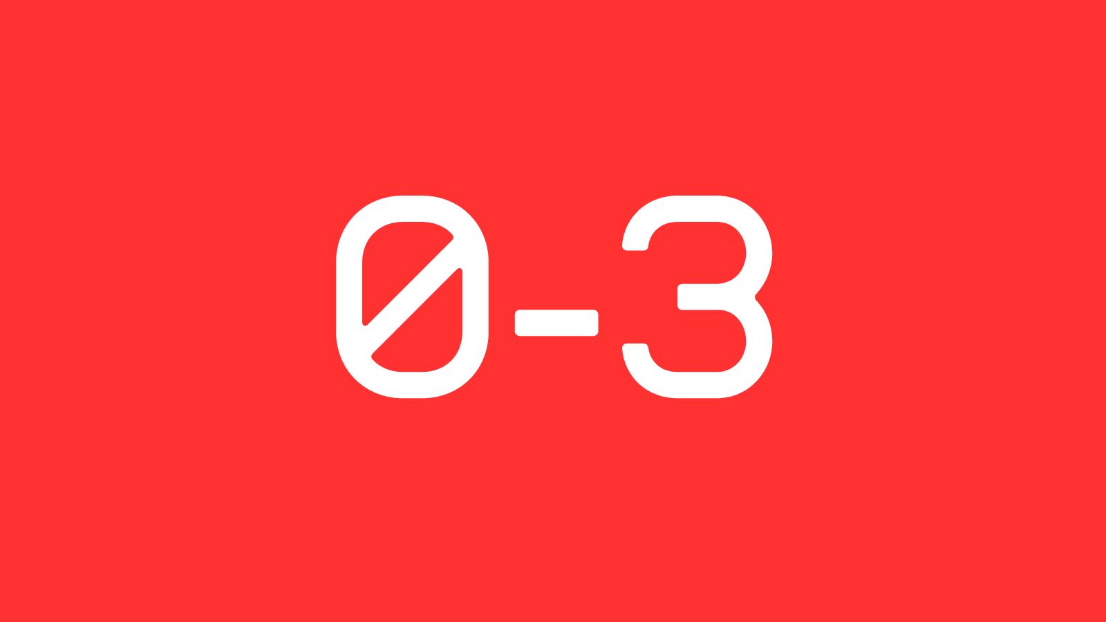 0-3 nil-three arsenal