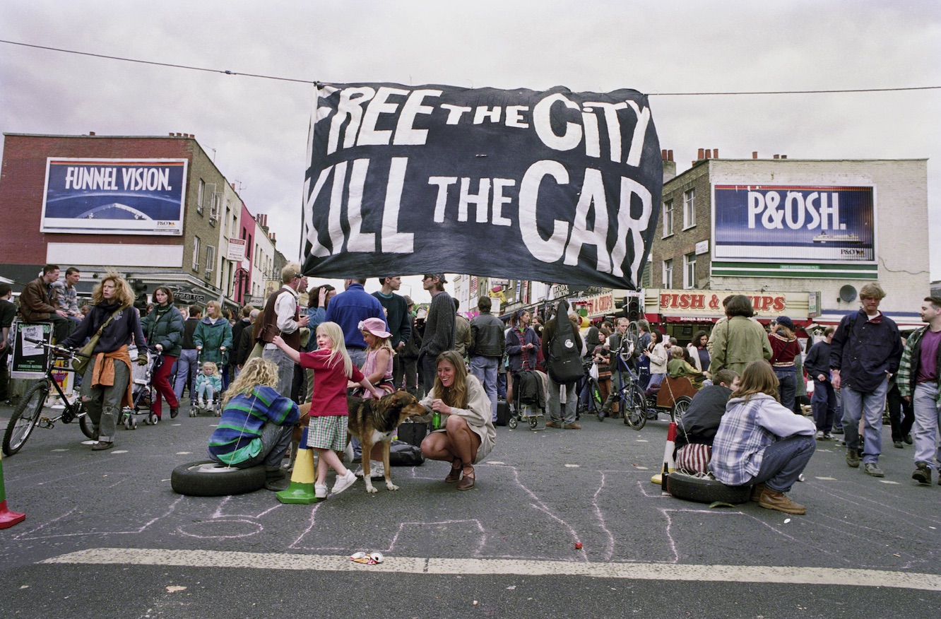 car protest 1990s adrian fisk photographer