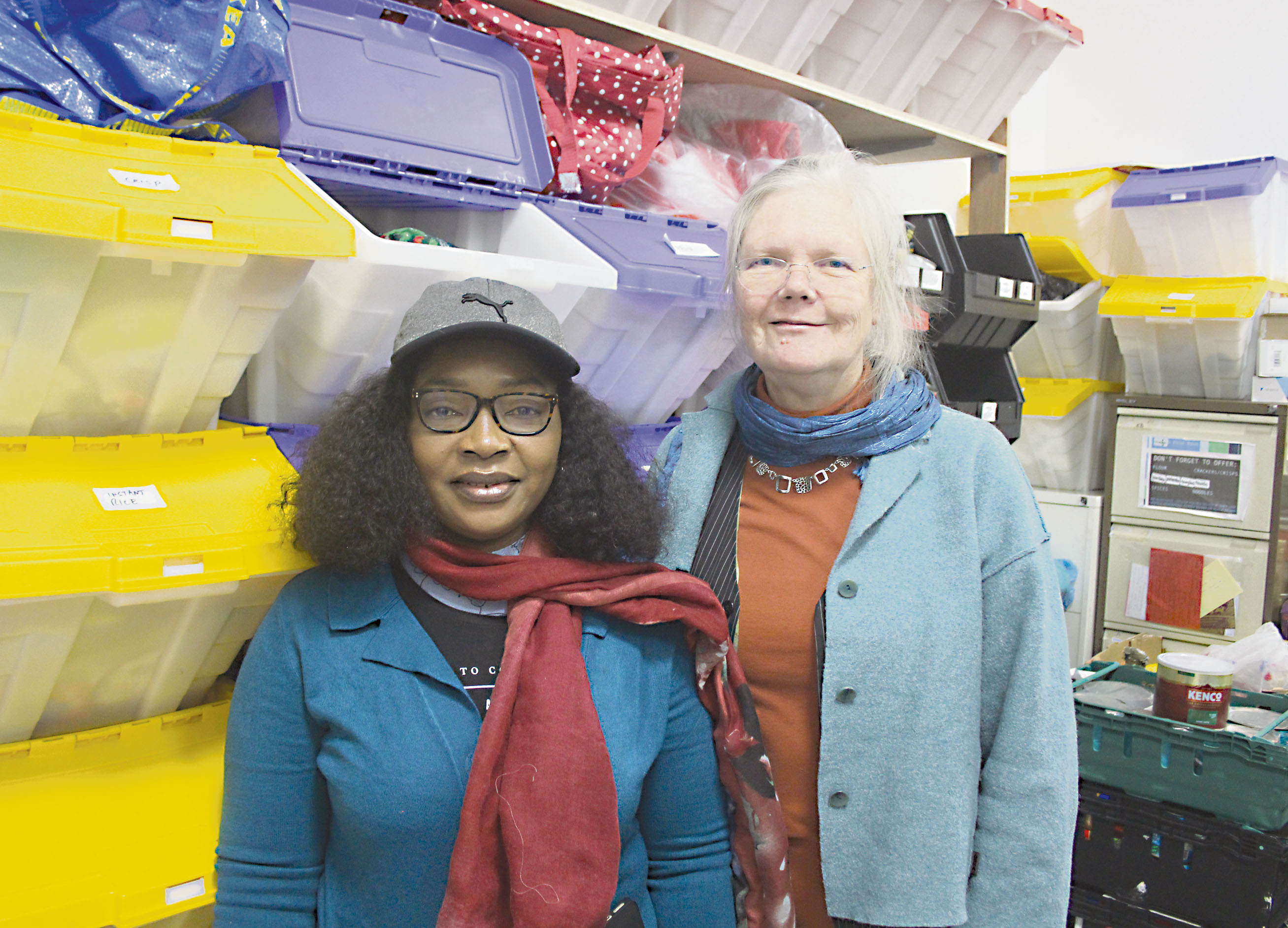 Dorothea Hackman, right, with Deseline Djiayep of Euston Foodbank