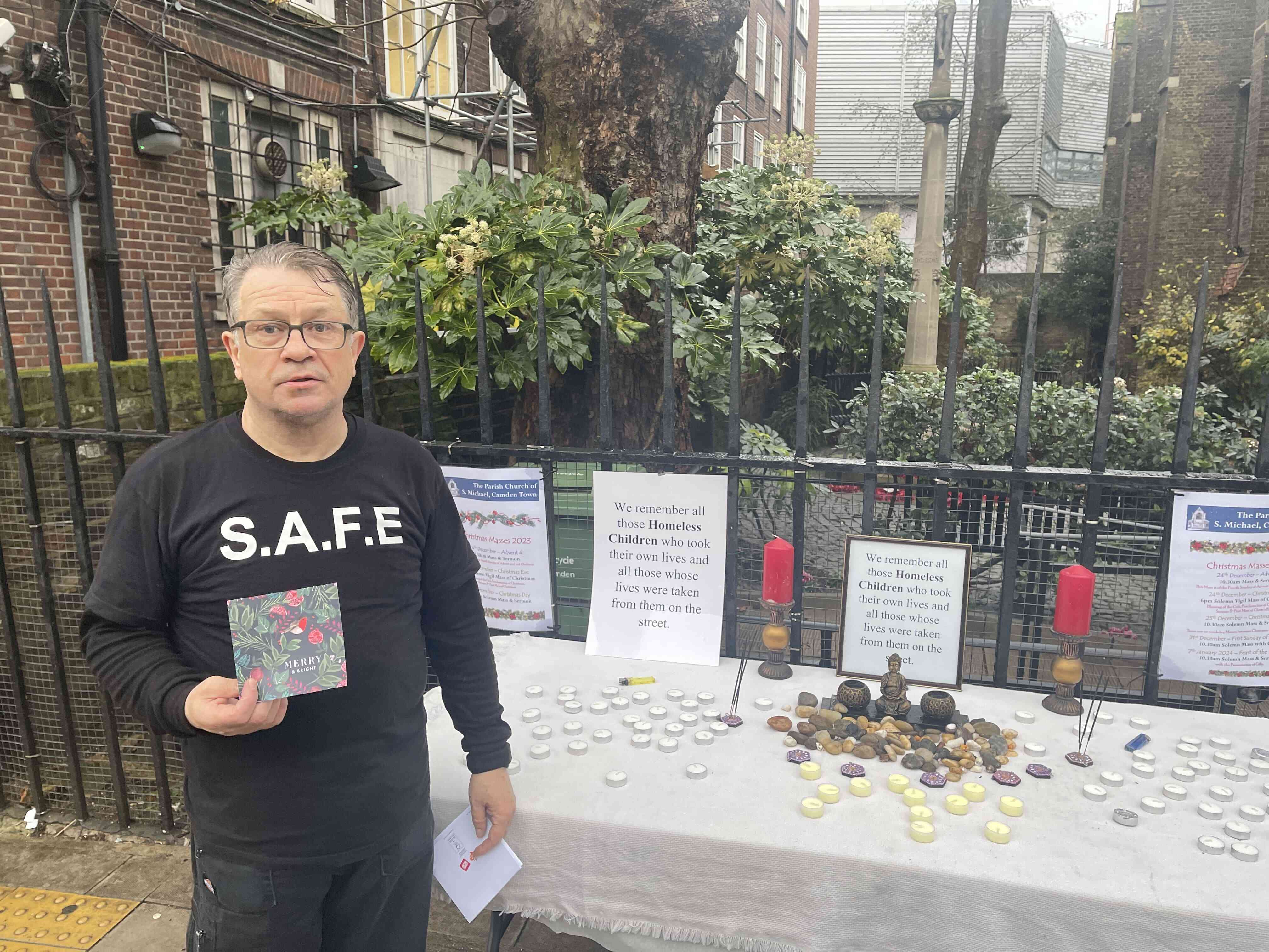 Dave Sharp outside St Michael's Church