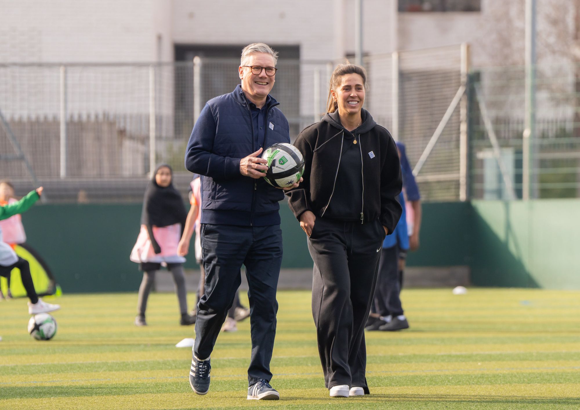 keir starmer girls football event at haverstock with fara williams (1)